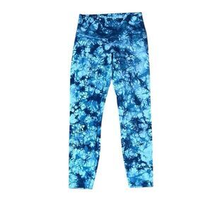 Lululemon women’s 6 wunder under high rise leggings blue tie dye athletic